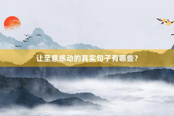 让至意感动的真实句子有哪些?